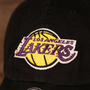 lakers logo shot Los Angeles Lakers Black Adjustable Dad Hat