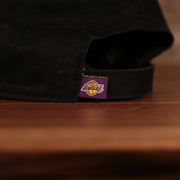 lakers logo tag Los Angeles Lakers Black Adjustable Dad Hat