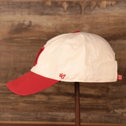 wearers left side on the Detroit Red Wings Cream and Red Retro Adjustable Dad Hat