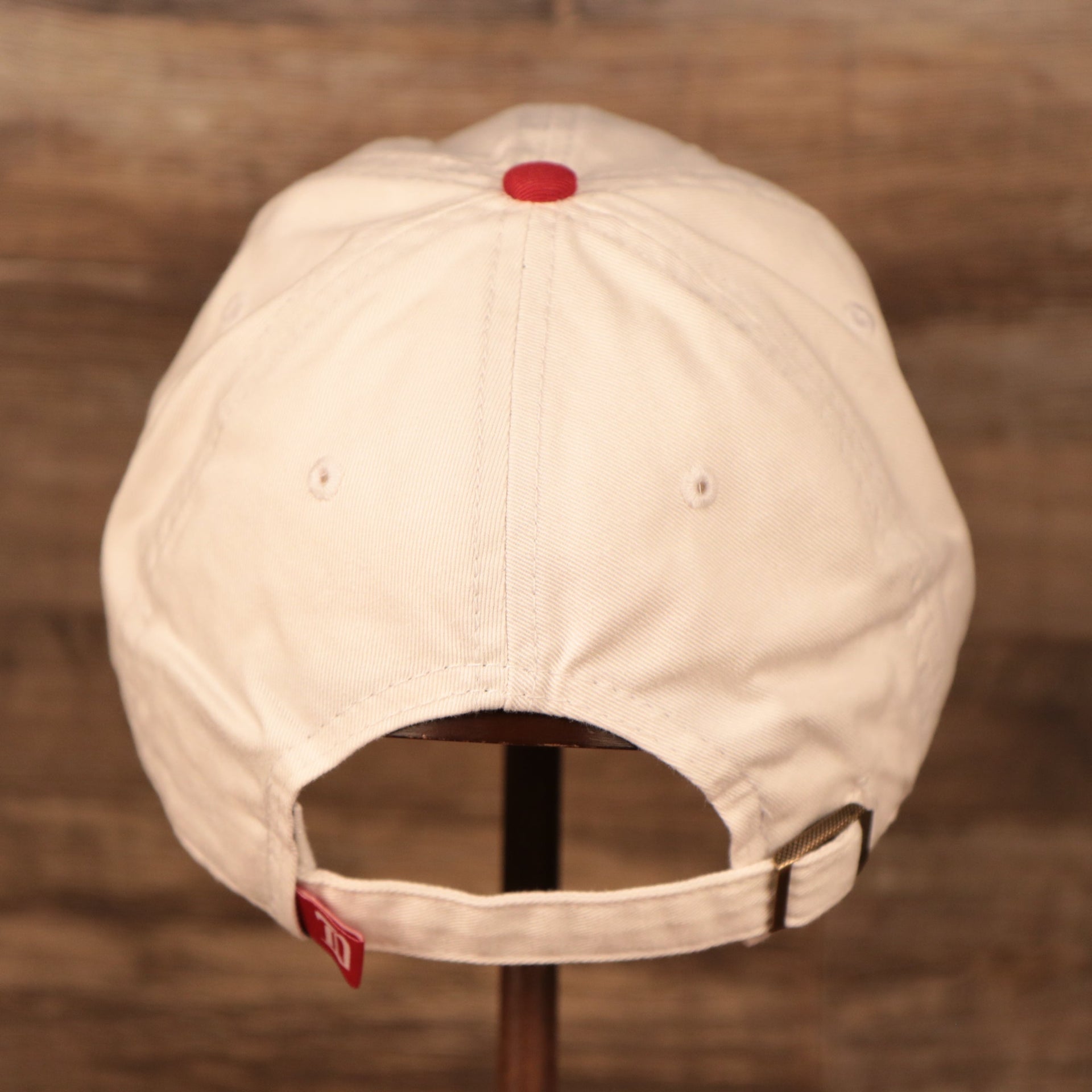 back of the Detroit Red Wings Cream and Red Retro Adjustable Dad Hat