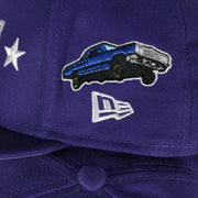 new era logo on the Los Angeles Lakers City Transit All Over Side Patch Gray Bottom 59Fifty Fitted Cap