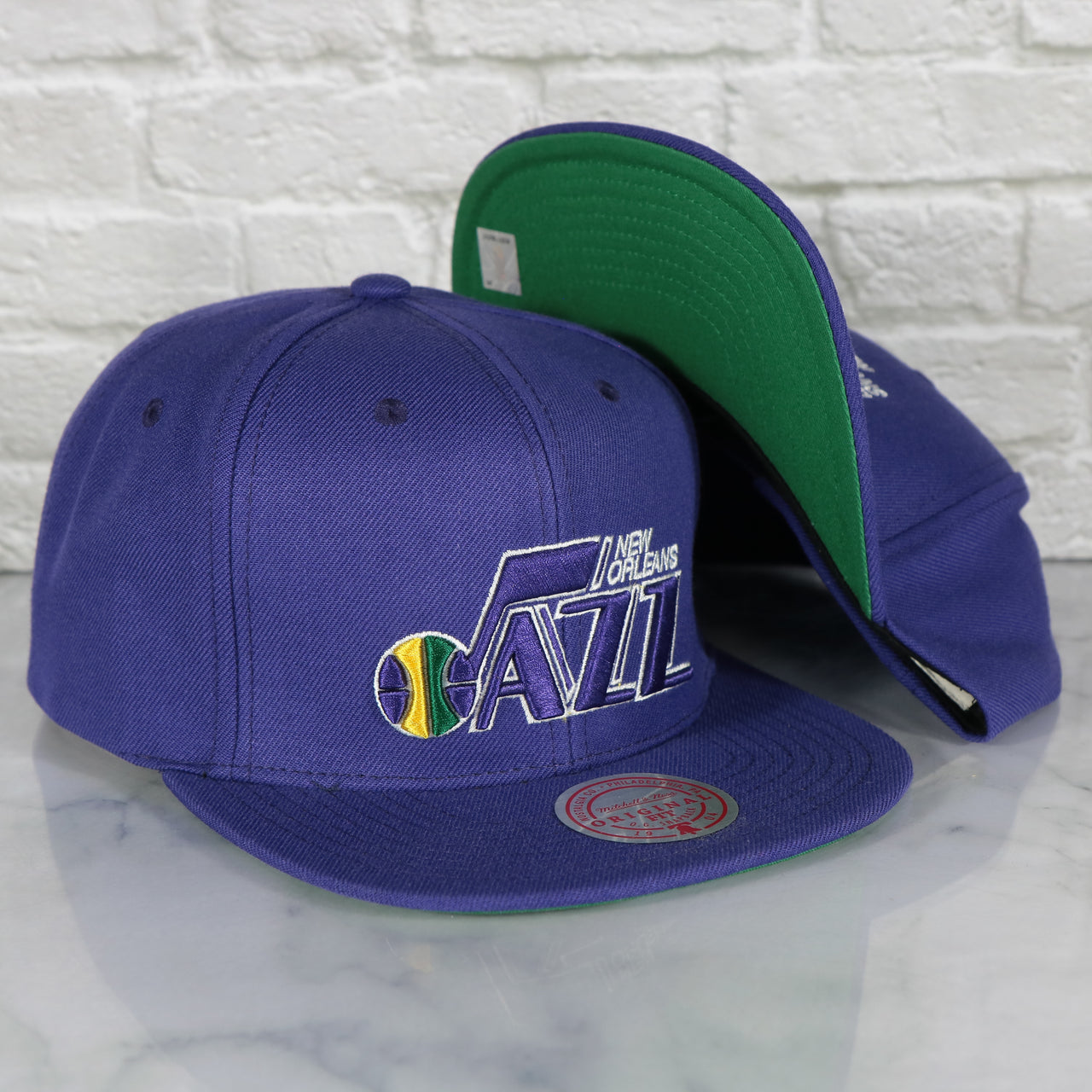 New Orleans Jazz Vintage Retro NBA Team Ground 2.0 Mitchell and Ness Snapback Hat | Purple