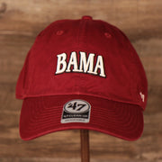 front of the Alabama Crimson Tide Red Adjustable Dad Hat