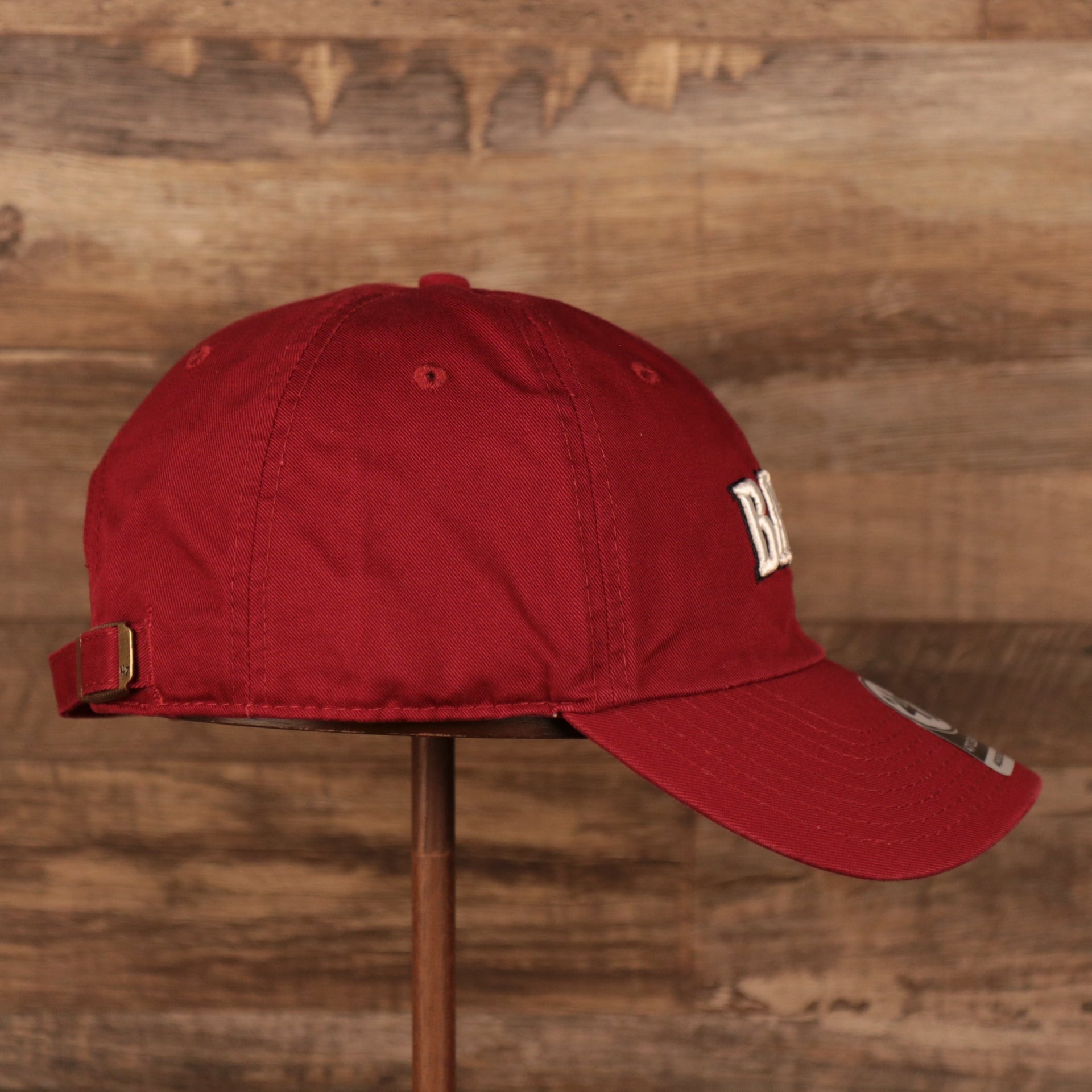 wearers right side of the Alabama Crimson Tide Red Adjustable Dad Hat