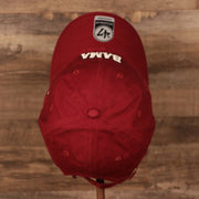 top view of the Alabama Crimson Tide Red Adjustable Dad Hat