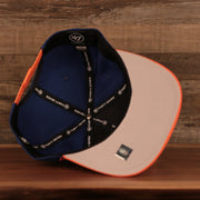 underside of the New York Knicks Royal Blue and Orange Adjustable Grey Bottom Snapback Hat