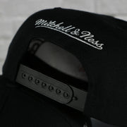 mitchell and ness logo on the Brooklyn Nets Vintage Retro NBA Team Script 2.0 Mitchell and Ness Snapback Hat | Black