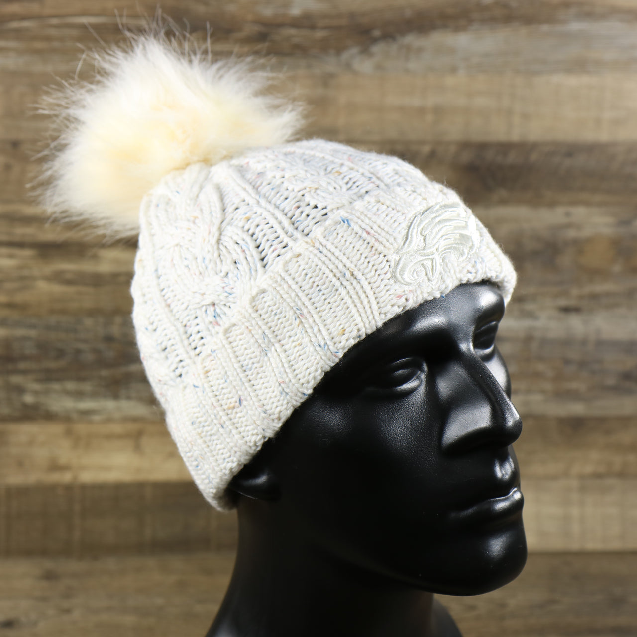 Women’s Philadelphia Eagles Confetti Print Pom Pom Winter Beanie | Cream Winter Beanie