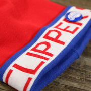Los Angeles Clippers Split Pom Pom Winter Beanie With Clippers Pin | Red Winter Beanie