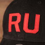 RU logo on the front of the cap Rutgers University Throwback Black Adjustable Dad Hat
