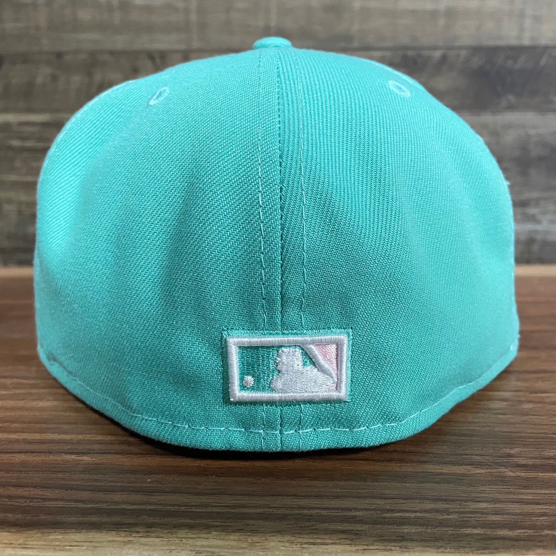 Back of the 2008 World Series Philadelphia Phillies Heart Pink Bottom 5950 Fitted | "Mint Flamingo"