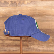 wearers right side Hartford Whalers Throwback Royal Adjustable Dad Hat