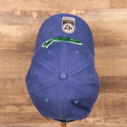 top view of the Hartford Whalers Throwback Royal Adjustable Dad Hat