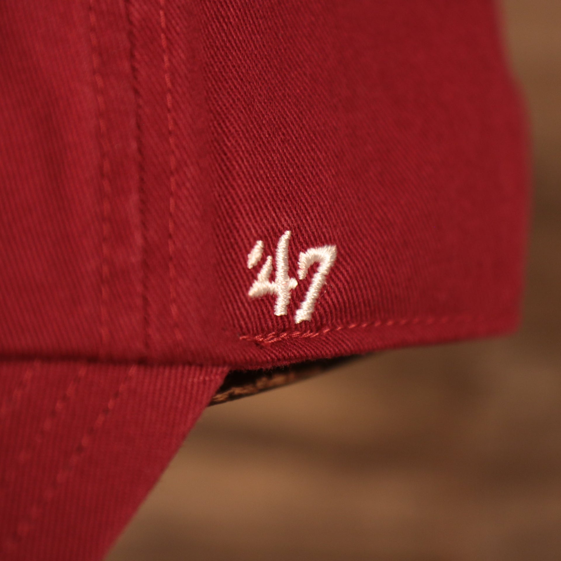 47 brand logo on the Alabama Crimson Tide Logo Red Adjustable Dad Hat