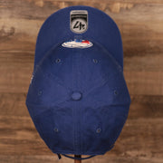 top view of the Philadelphia 76ers Blue Adjustable Dad Hat