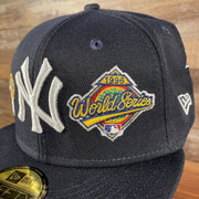 world series logo New York Yankees Cooperstown "Championship Rings" All Over Side Patch Gray Bottom 59FIFTY Fitted Cap