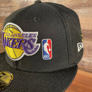 nba logo shot Los Angeles Lakers "Championship Rings" All Over Side Patch Gray Bottom 59FIFTY Fitted Cap
