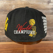 back view Los Angeles Lakers "Championship Rings" All Over Side Patch Gray Bottom 59FIFTY Fitted Cap
