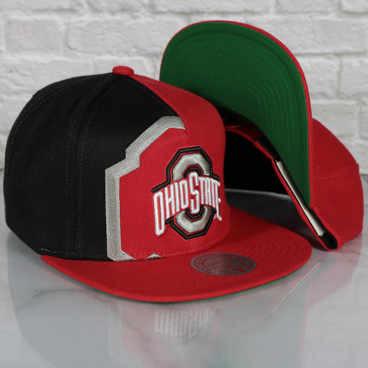 Ohio State Buckeyes Retroline Logo Outline Vintage Snapback Hat | Mitchell and Ness Buckeyes Snap Cap