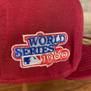 world series 1980 patch Philadelphia Phillies "Patch Up" 1980 World Series Side Patch Gray Bottom 9Fifty Maroon Snapback Hat