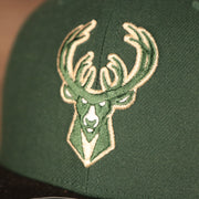 bucks logo shot Milwaukee Bucks Dark Green and Black Adjustable Grey Bottom Snapback Hat