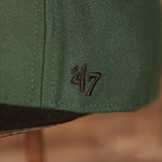 47 brand logo Milwaukee Bucks Dark Green and Black Adjustable Grey Bottom Snapback Hat