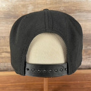Back of the Brooklyn Nets NBA 75th Anniversary Side Patch Gray Bottom Black 9Fifty Snapback Hat | Back Half