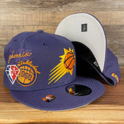 Phoenix Suns NBA 75th Anniversary Side Patch Gray Bottom Purple 9Fifty Snapback Hat | Back Half