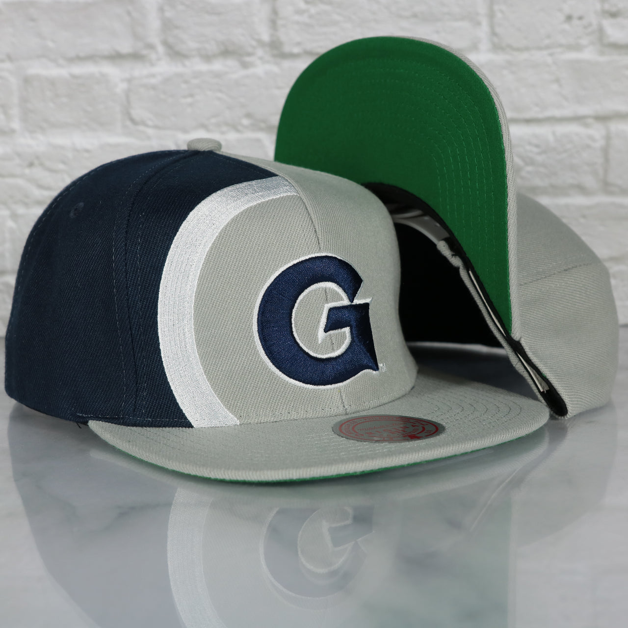 Georgetown University Hoyas Retroline Logo Outline Vintage Snapback Hat | Mitchell and Ness Hoyas Snap Cap