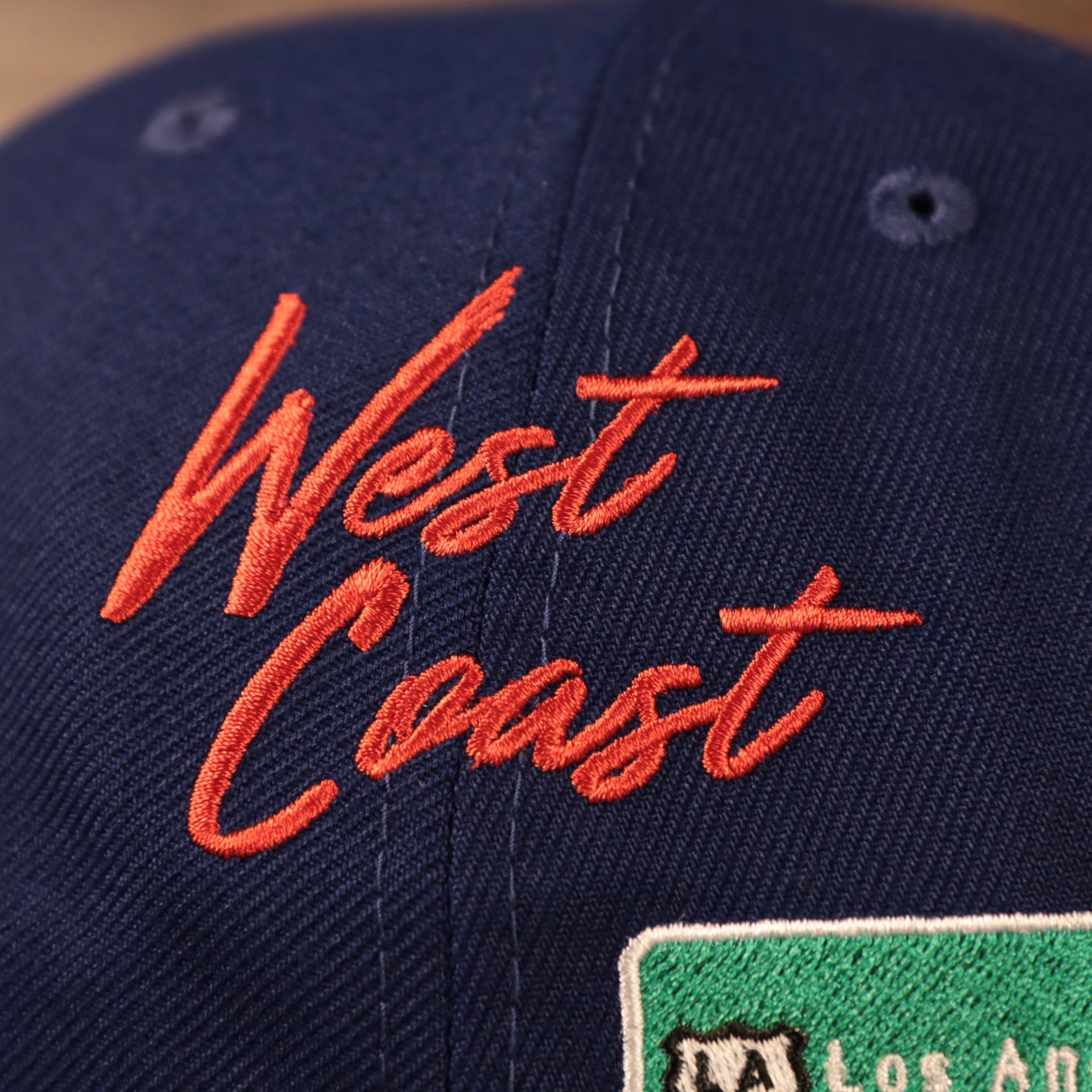 West Coast script of the Los Angeles Dodgers City Transit All Over Side Patch Gray Bottom 59Fifty Fitted Cap