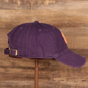 wearers right side of the Clemson Tigers Purple Adjustable Dad Hat