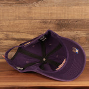 underside of the Clemson Tigers Purple Adjustable Dad Hat