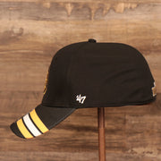 wearers left side of the Boston Bruins Black & Yellow Stretch Fit Dad Hat