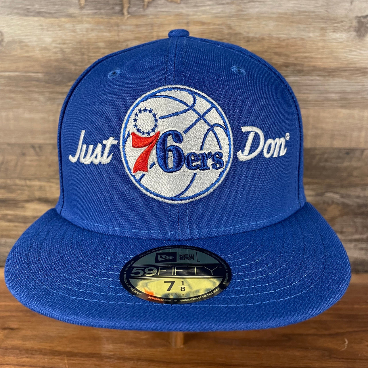 front of the Just Don X NBA Philadelphia 76ers All Star Weekend Black 59Fifty Fitted Cap