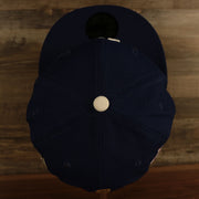 top view of the Los Angeles Dodgers Cooperstown "Championship Rings" All Over Side Patch Gray Bottom 59FIFTY Fitted Cap