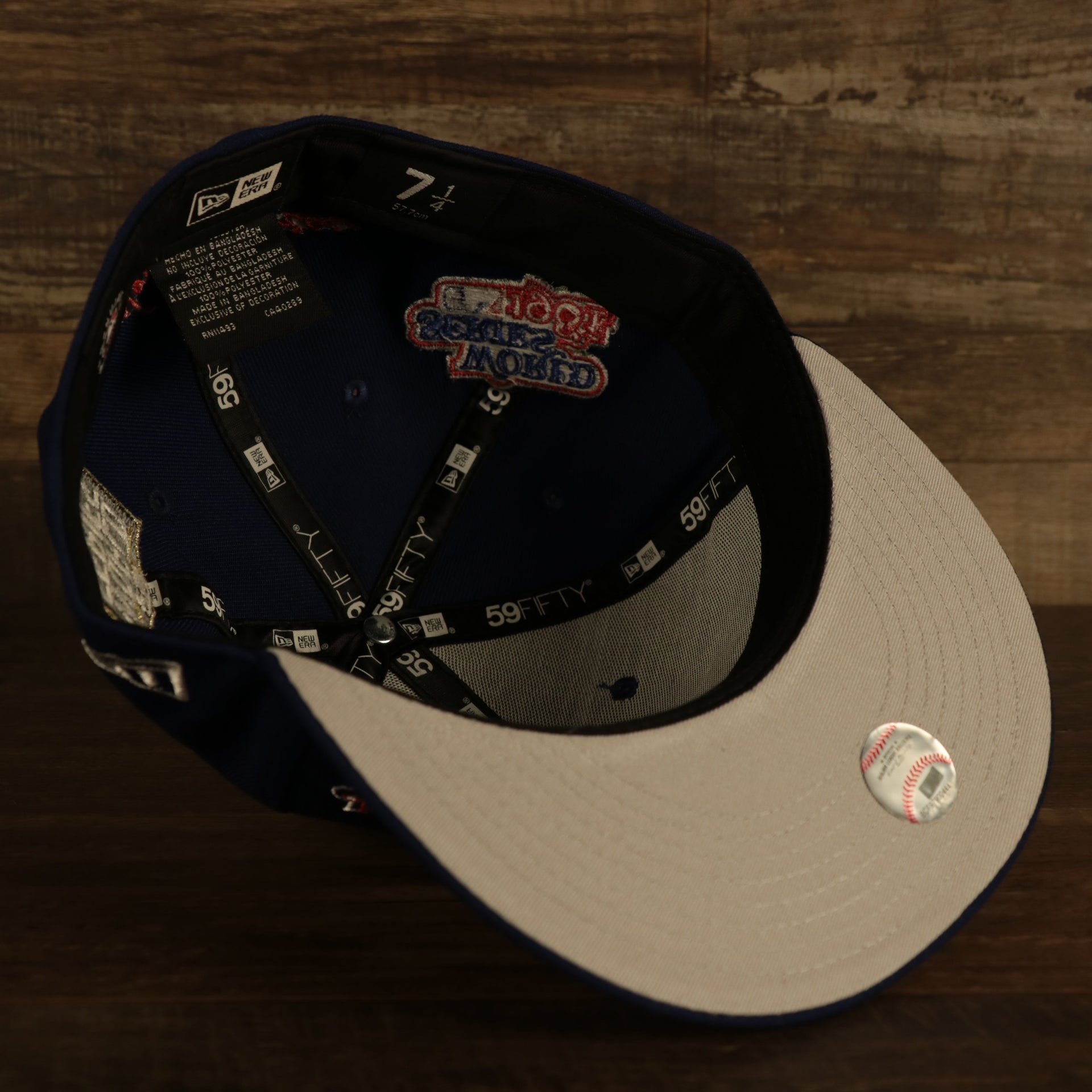 gray bottom fitted Los Angeles Dodgers Cooperstown "Championship Rings" All Over Side Patch Gray Bottom 59FIFTY Fitted Cap