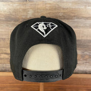 Back of Brooklyn Nets NBA 75th Anniversary 2012 Side Patch Gray Bottom Black 9Fifty Snapback Hat | City Edition