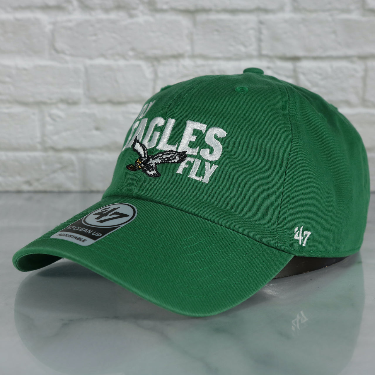 Philadelphia Eagles Throwback Logo "Fly Eagles Fly" Kelly Green Retro Clean Up Dad Hat