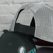 Back hook and loop adjustable strap on the Philadelphia Eagles Super Bowl LVII (Super Bowl 57) Side Patch Charcoal/White Trucker Hat