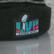 Super Bowl LVII Side Patch on the Philadelphia Eagles Super Bowl LVII (Super Bowl 57) Side Patch Charcoal Winter Beanie