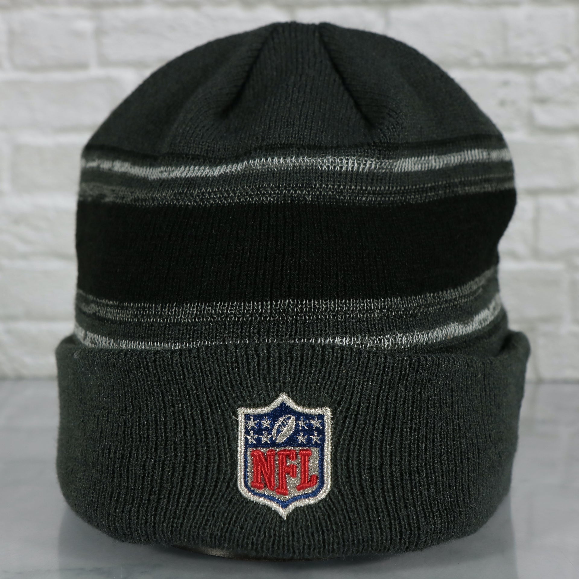 Back of the Philadelphia Eagles Super Bowl LVII (Super Bowl 57) Side Patch Charcoal Winter Beanie