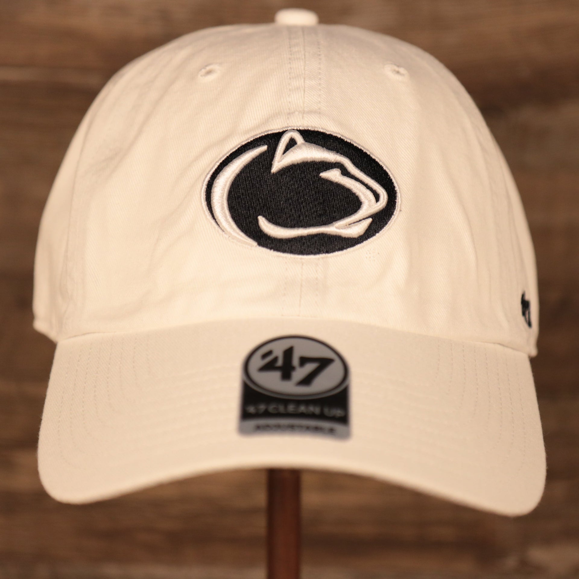 front of the Penn State Nittany Lions White Adjustable Dad Hat