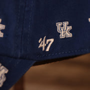 47 brand logo University of Kentucky Wildcats All Over Logo Patch Blue Adjustable Dad Hat