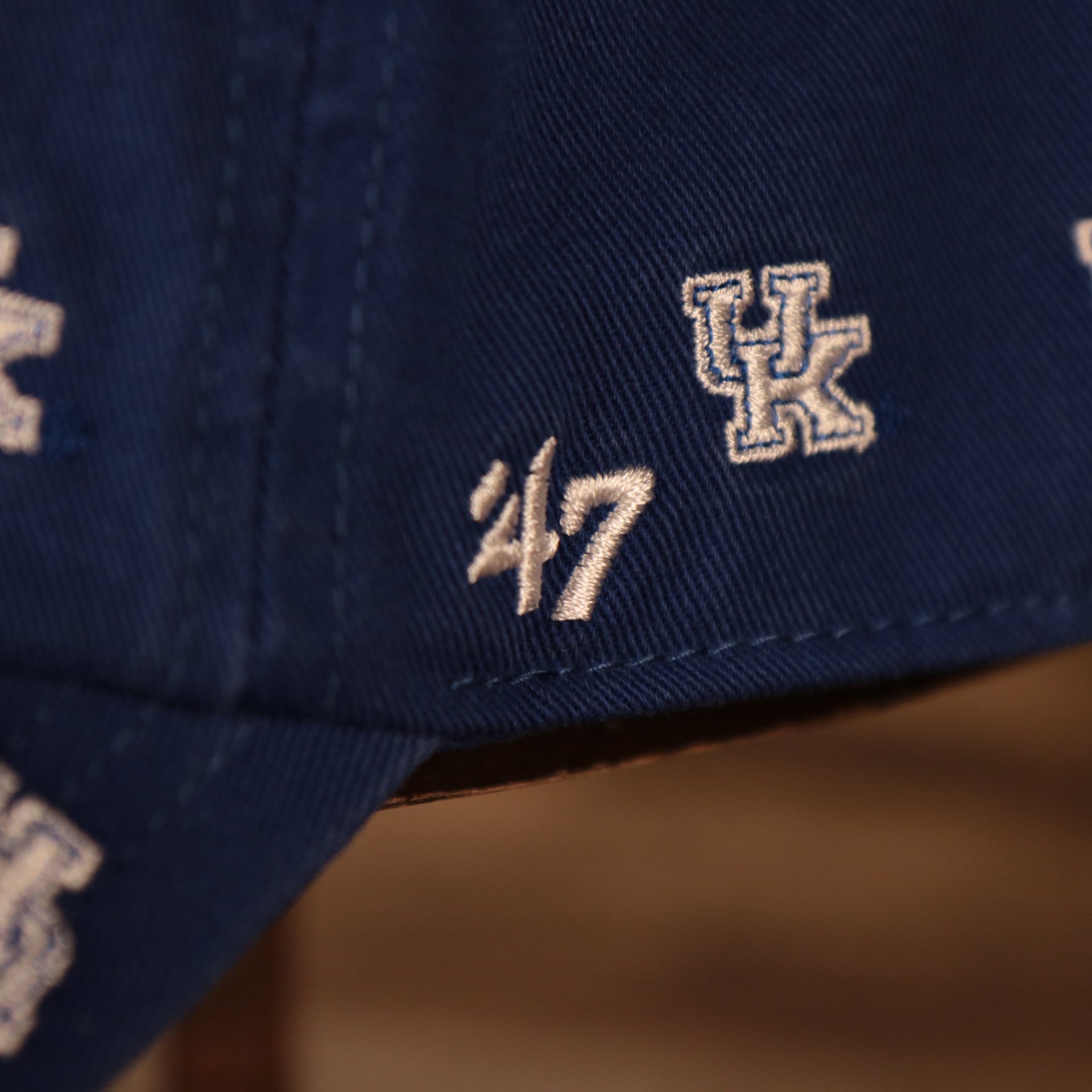 47 brand logo University of Kentucky Wildcats All Over Logo Patch Blue Adjustable Dad Hat