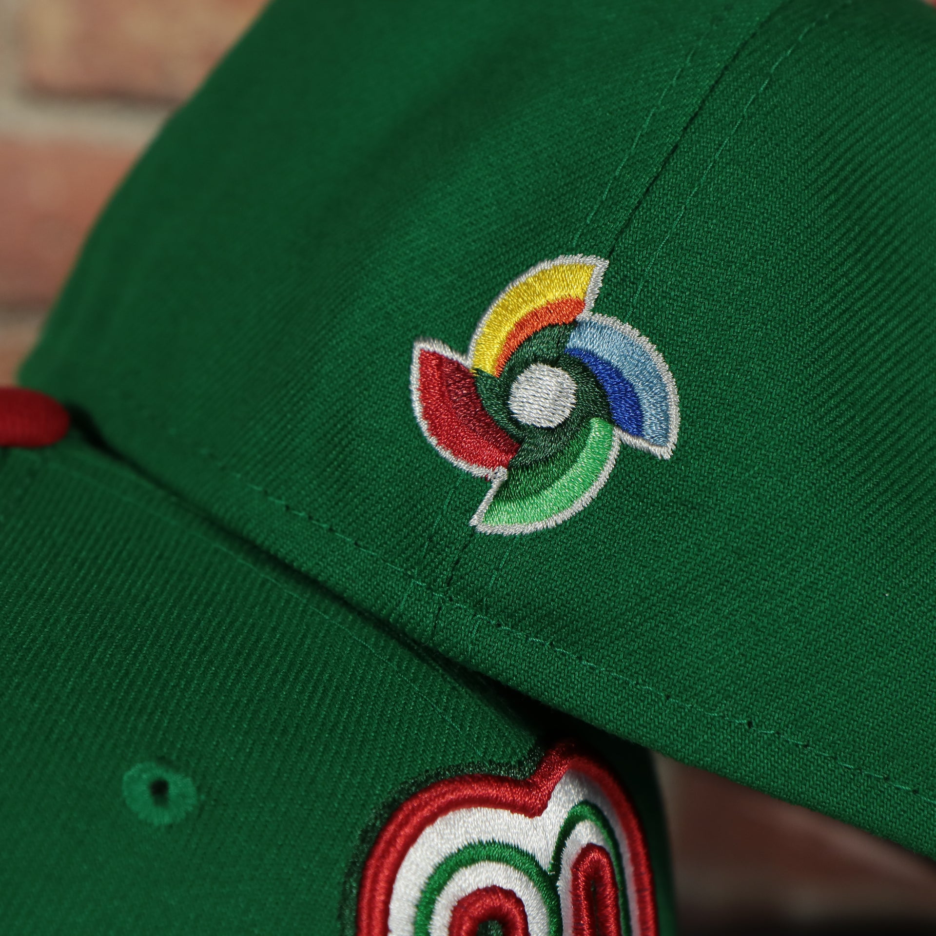 world baseball classic on the Mexico 2023 World Baseball Classic Two Tone Grey Bottom Green/Red 59Fifty Fitted Cap