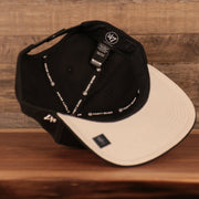 under visor on the Los Angeles Clippers Black Adjustable Grey Bottom Snapback Hat