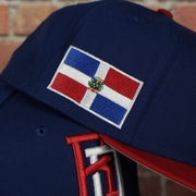 dominican republic flag on the Dominican Republic 2023 World Baseball Classic Two Tone Grey Bottom Blue/Red 59Fifty Fitted Cap