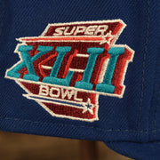 Super Bowl XLII patch New York Giants "Patch Up" Super Bowl XLII Side Patch Gray Bottom 59Fifty Royal Fitted Cap