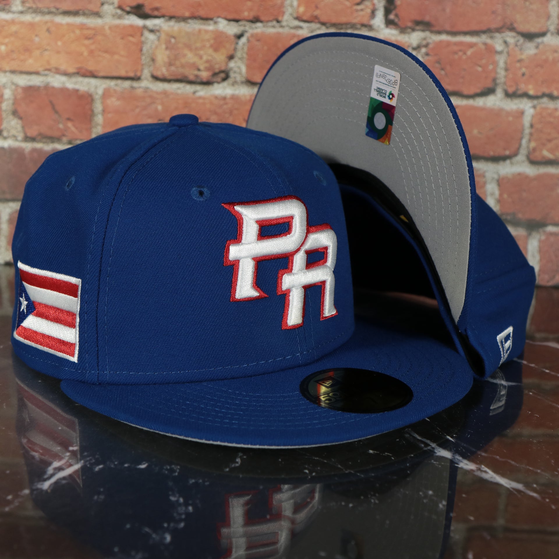 Puerto Rico 2023 World Baseball Classic Grey Bottom Blue 59Fifty Fitted Cap