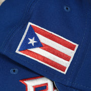 puerto rico flag on the Puerto Rico 2023 World Baseball Classic Grey Bottom Blue 9Forty Dad Hat